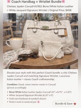 Coach Chelsea Jayden Carryall + Signature Wristlet Bundle circa 2012